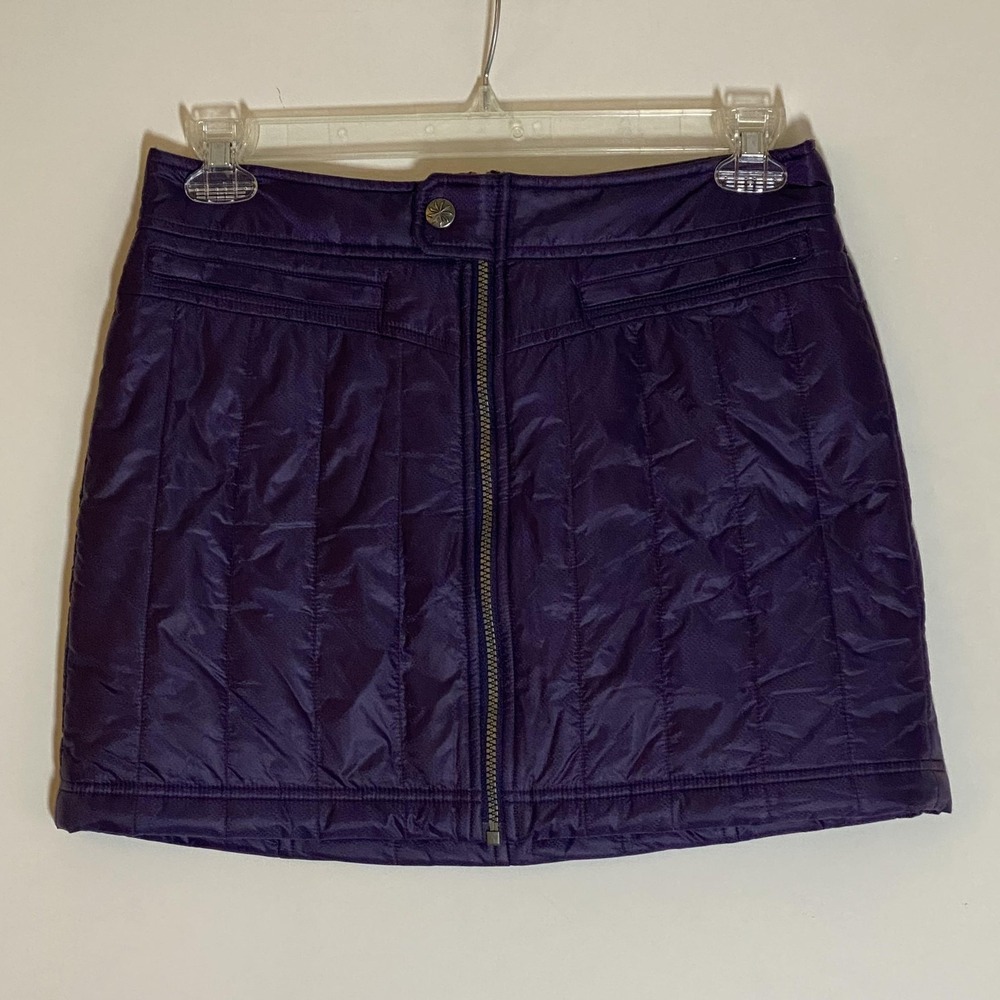 Athleta Skirt Womens 6 Purple Quilted PrimaLoft Insulated Zip Pockets Hiking